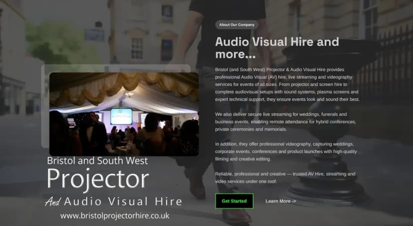 New Bristol Projector & Audio Visual Hire Website!